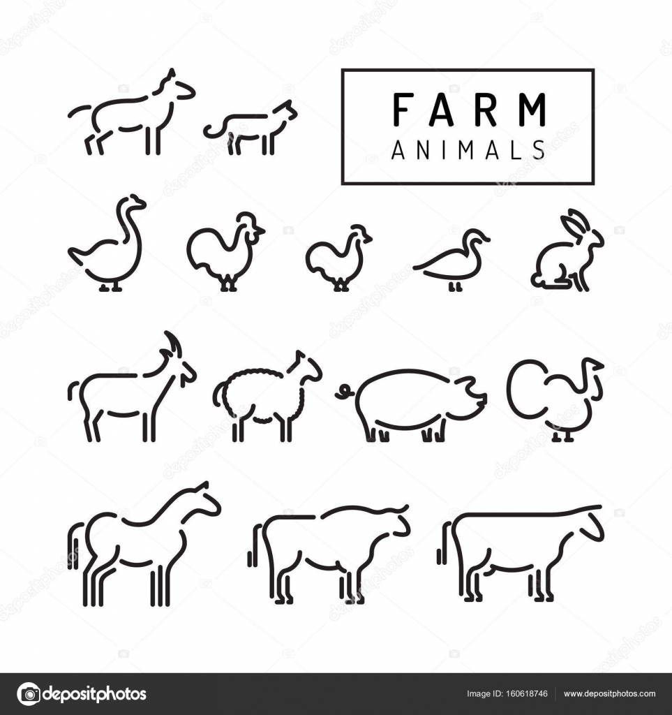 Farm vector animals silhouettes outline Stock Vector Image by ©shopplaywood #160618746 Farm vector animals silhouettes outline Stock Vector Image by ©shopplaywood #160618746