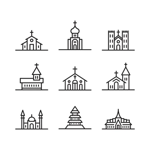 Icono iglesia vector — Vector de stock