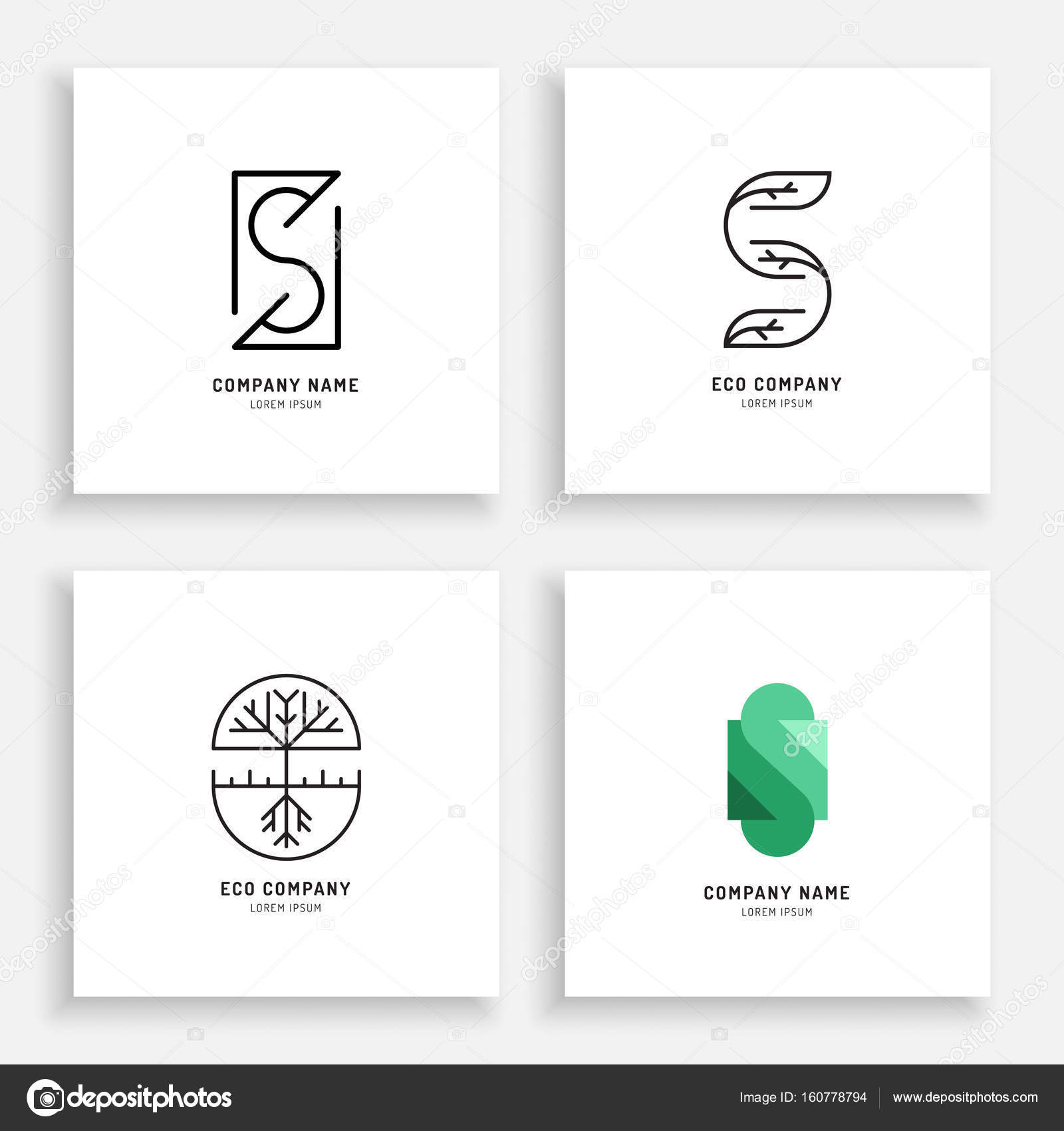 Set S Logo Design Stock Vector C Shopplaywood 160778794