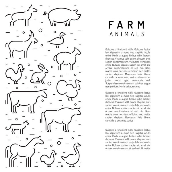 farm vector animals silhouettes outline