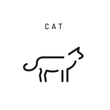 vektör kedi simgesi anahat