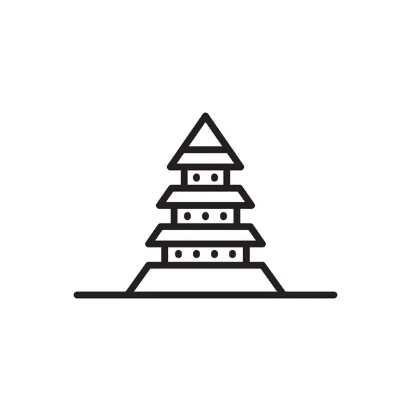 Vektorové ikony asijské pagody — Stockový vektor