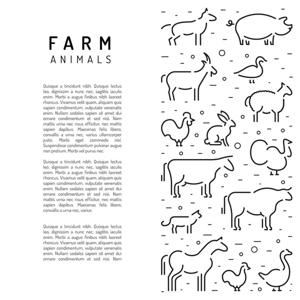 çiftlik vektör hayvanlar siluetleri anahat