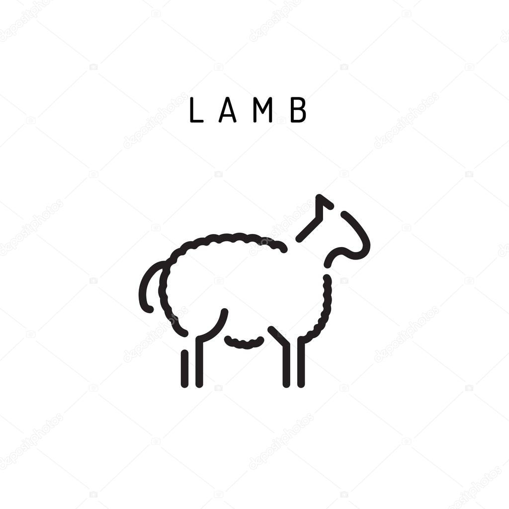 vector lamb lamb outline icon