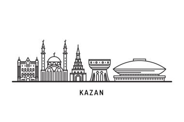 landmarks skyline of Kazan clipart