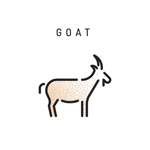 Goat web line icon. — Stock Vector