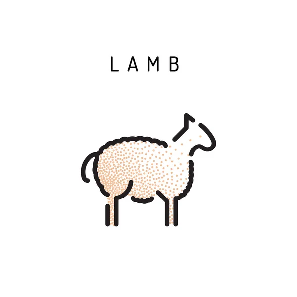 Vektor lamm lamm disposition icon — Stock vektor