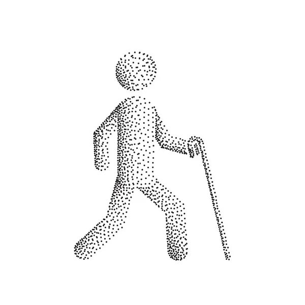 Blind man stick figure — Stock Vector