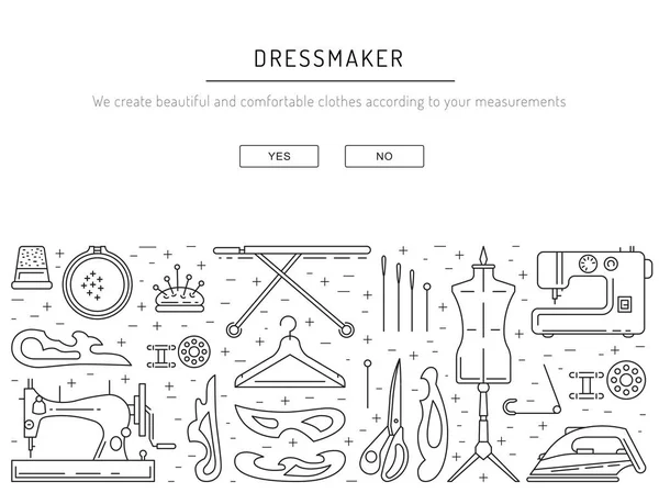 Dikiş şablon anahat vecto