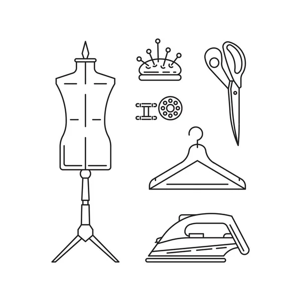 Sewing icons outline vecto — Stock Vector