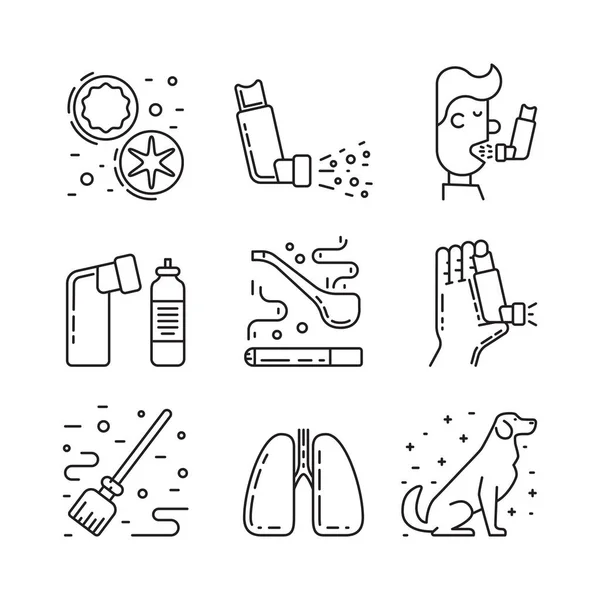 Icônes vectorielles asthme — Image vectorielle