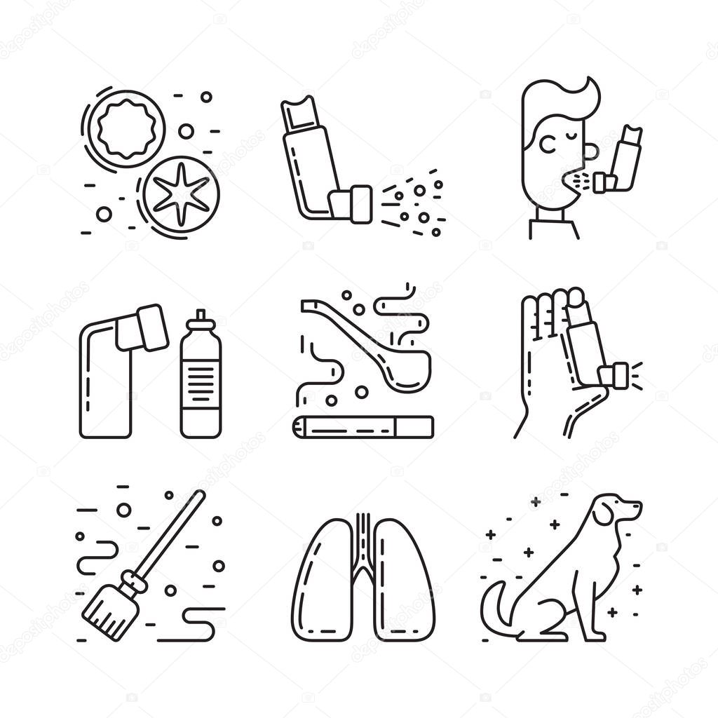 Vector icons asthma