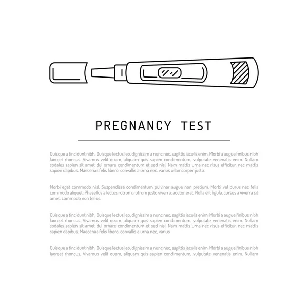 Test ciążowy wektor zarys sylwetki — Wektor stockowy