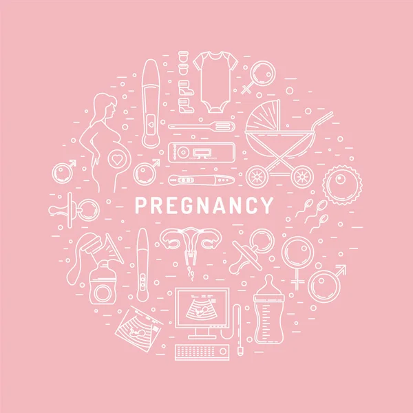Vektor-Ikone für Schwangerschaft — Stockvektor