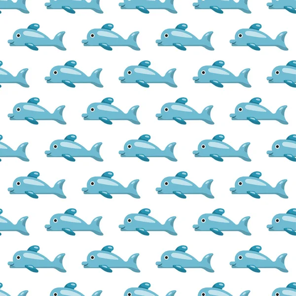 Dolphins vector seamless pattern — Stock Vector