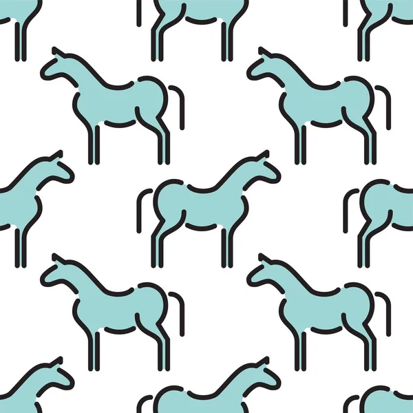 Barn sömlösa mönster häst — Stock vektor