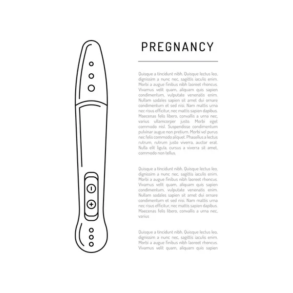 Vektorumrisse Silhouetten Schwangerschaftstest — Stockvektor