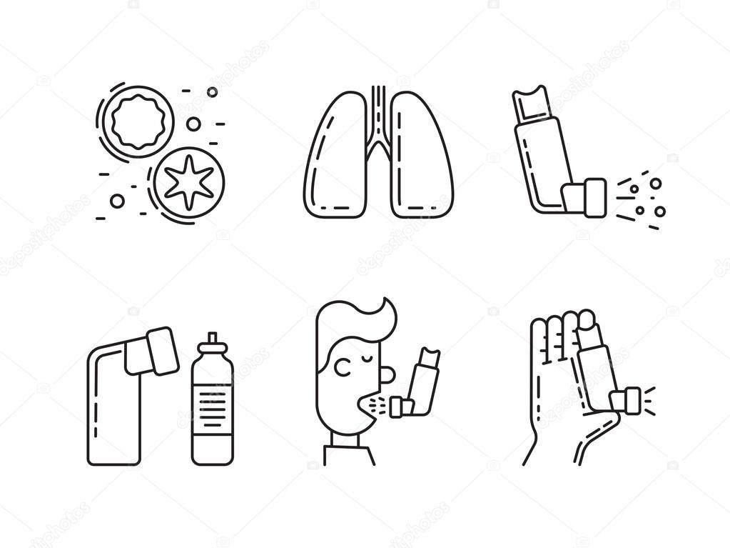 Vector icons asthma