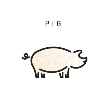 Domuz simgesi izole vektör