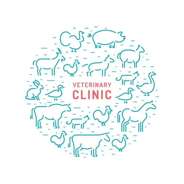 Hayvan hastalıklarıyla ilgili klinik afiş — Stok Vektör