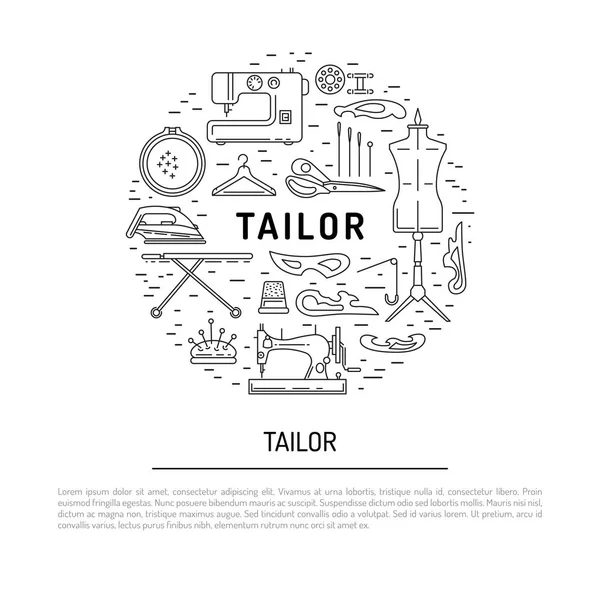 Vecto dikiş simgeleri anahat