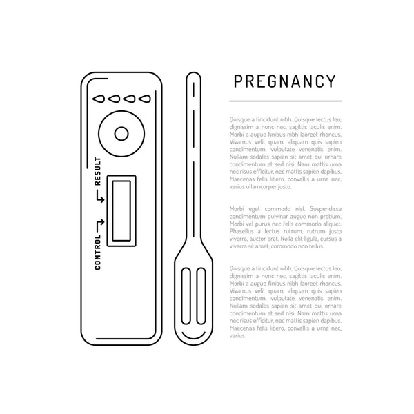 Vektör anahat siluetleri hamilelik testi — Stok Vektör