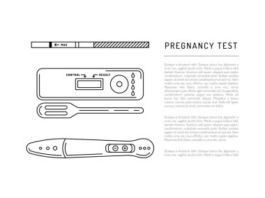 Vektör anahat siluetleri hamilelik testi