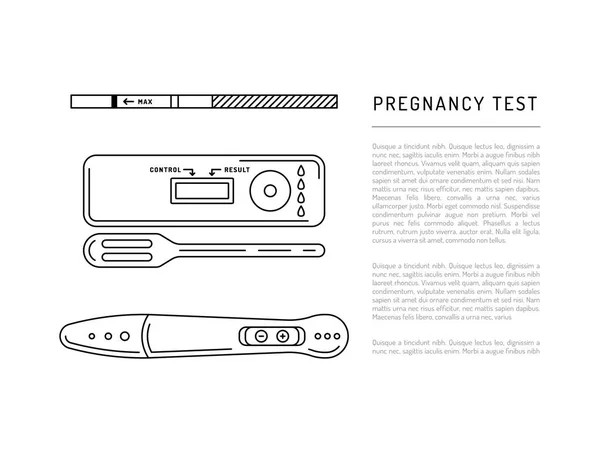Vektör anahat siluetleri hamilelik testi — Stok Vektör