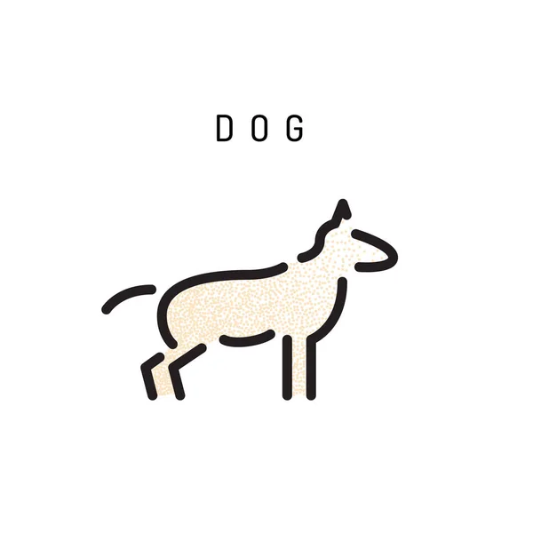 Vector contorno silueta perro — Vector de stock