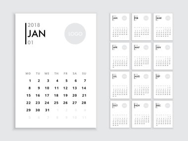 Takvim 2018 şablonu