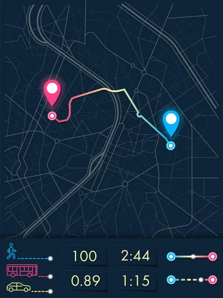 Navegação mapa da cidade — Vetor de Stock