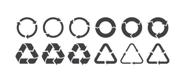 Logo de reciclaje de basura vectorial. La reutilización reduce el reciclaje. — Vector de stock