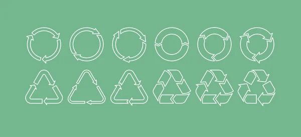 Logo de reciclaje de basura vectorial. La reutilización reduce el reciclaje. — Vector de stock