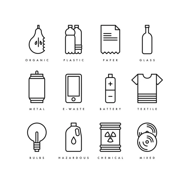 Vektör çöp atıkları yeniden kullanım simgelerini azaltır