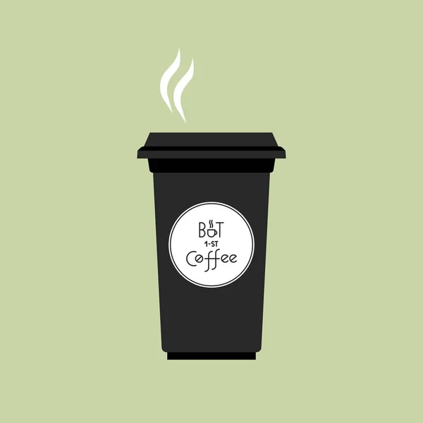 Pero primero café. Cita de letras para café . — Vector de stock