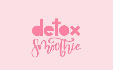 Pembe arkaplanda izole edilmiş vektör detoks smoothie betiği.