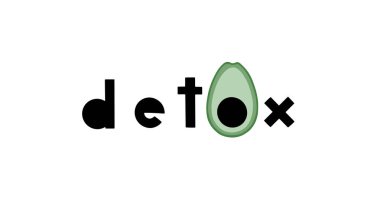 Detoks Vektör Mektubu. Logo tasarımı izole edildi. El çizimi harfler.