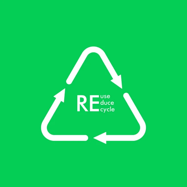 Logo de reciclaje de basura vectorial. La reutilización reduce el reciclaje. — Archivo Imágenes Vectoriales