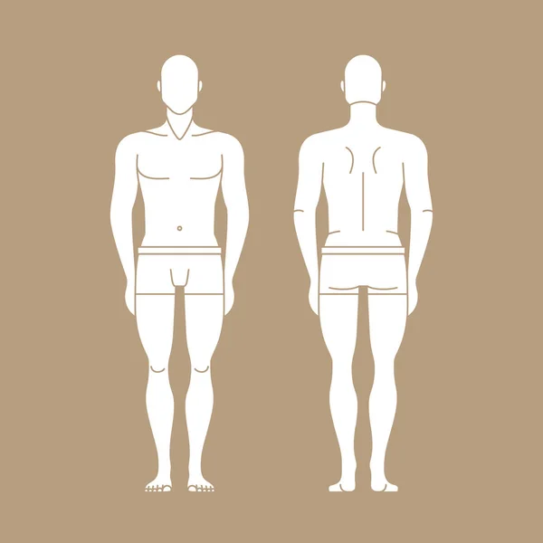 Figure man in underwear. Vector isolated editable template. — ストックベクタ