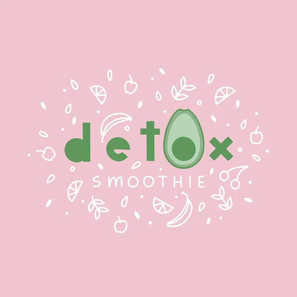 Vector Icon Style Logo Detox Smoothie concept — Stock Vector