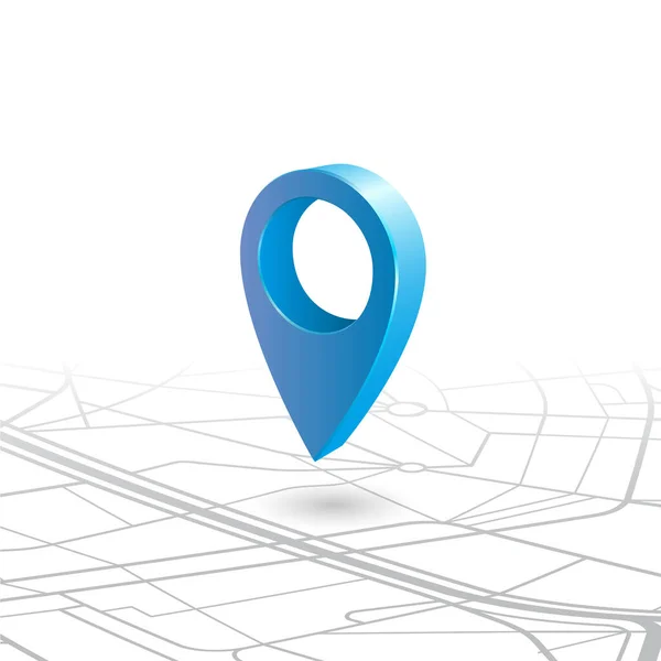 Navegador GPS pin verificando a cor azul no mapa — Vetor de Stock