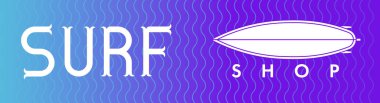 Sörf tahtası amblemi Sörf Dükkanı veya Kulüp Logosu Tasarımı