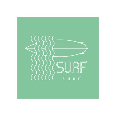Sörf tahtası amblemi Sörf Dükkanı veya Kulüp Logosu Tasarımı