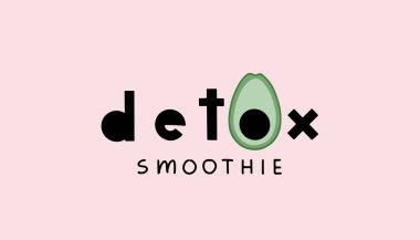 Düz karalama biçiminde vektör detoks smoothie posteri.