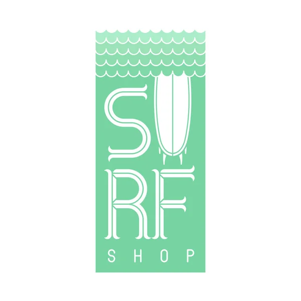 서핑 보드 로고 로고 Surf Shop 또는 Club Logo Design 을 위한 엠블럼 — 스톡 벡터