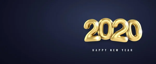 Buon Natale saluti e Felice anno nuovo 2020 modelli numeri d'oro — Vettoriale Stock