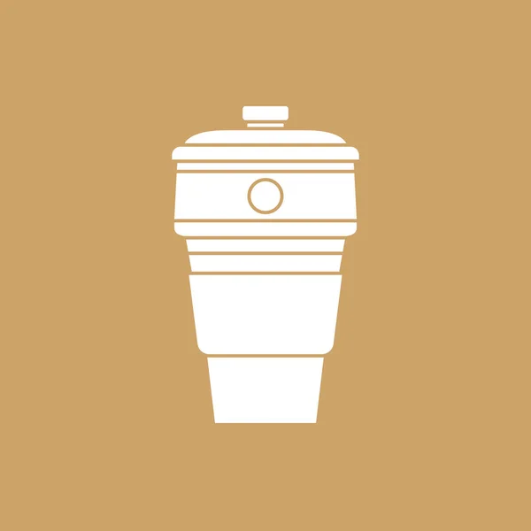 Vector plegable taza de café taza plegable de silicona — Vector de stock