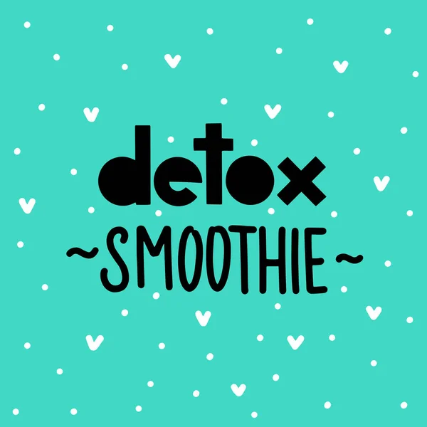 Vector detox smoothie script lettering isolated on pink background. — Stock Vector