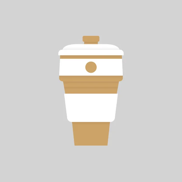 Kahve fincanını katlayan vektör. Silikonlu fincan. — Stok Vektör