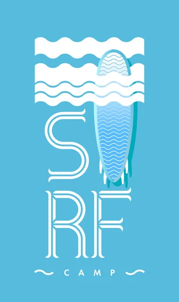 서핑 보드 로고 로고 Surf Shop 또는 Club Logo Design 을 위한 엠블럼 — 스톡 벡터